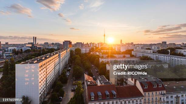 urban skyline of berlin, germany - berlin aerial stock pictures, royalty-free photos & images