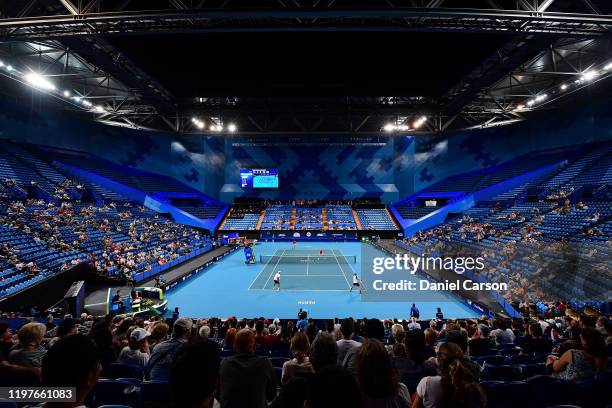 General View of the doubles match between Team USA and Team Russia during day three of the 2020 ATP Cup Group Stage at RAC Arena on January 05, 2020...