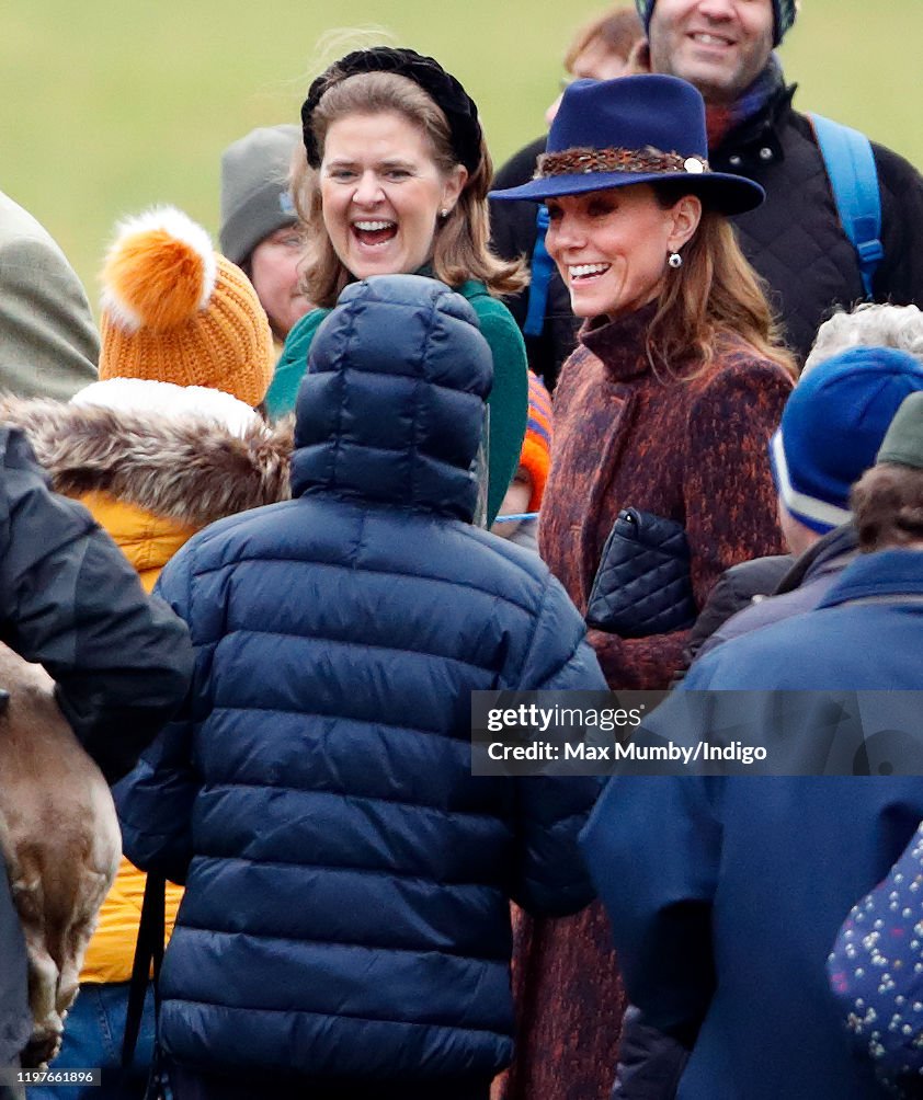 Members of the Royal Family Attend Sunday Church Service At Sandringham