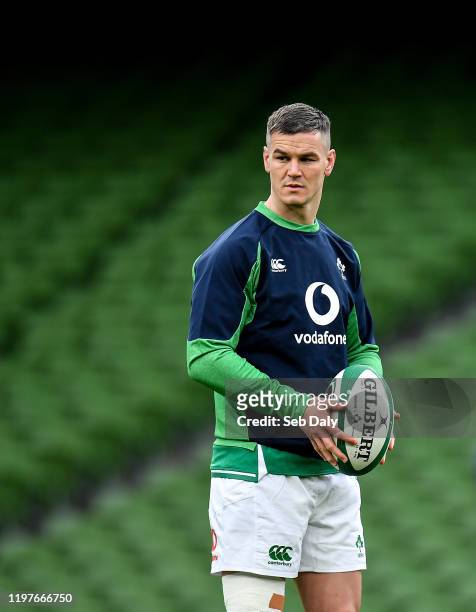 Dublin , Ireland - 31 January 2020; Jonathan Sexton during an Ireland Rugby captain's run at the Aviva Stadium in Dublin.