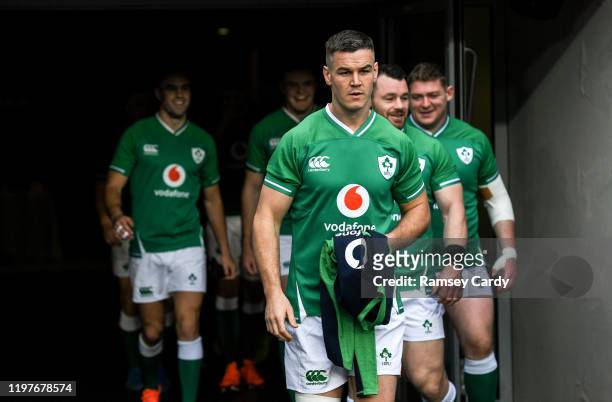 Dublin , Ireland - 31 January 2020; Jonathan Sexton during the Ireland Rugby captain's run at the Aviva Stadium in Dublin.