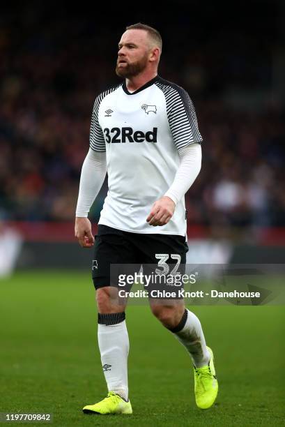 Wayne Rooney of Derby County during the FA Cup Third Round match between Crystal Palace and Derby County at Selhurst Park on January 05, 2020 in...