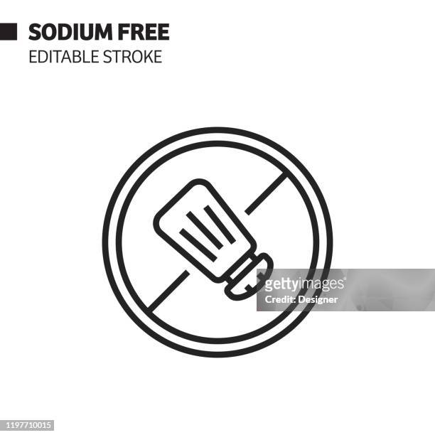 sodium free line icon, outline vector symbol illustration. pixel perfect, editable stroke. - sodium stock illustrations