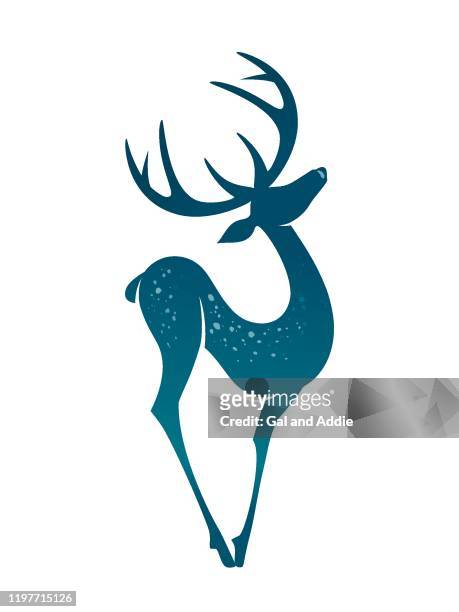 vector illustration of a deer - deer antler silhouette stock illustrations