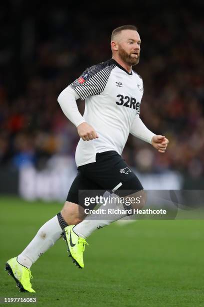 Wayne Rooney of Derby in action during the FA Cup Third Round match between Crystal Palace and Derby County at Selhurst Park on January 05, 2020 in...