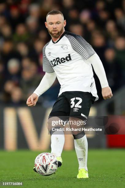 Wayne Rooney of Derby in action during the FA Cup Third Round match between Crystal Palace and Derby County at Selhurst Park on January 05, 2020 in...