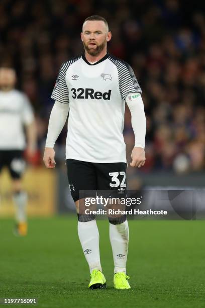 Wayne Rooney of Derby in action during the FA Cup Third Round match between Crystal Palace and Derby County at Selhurst Park on January 05, 2020 in...