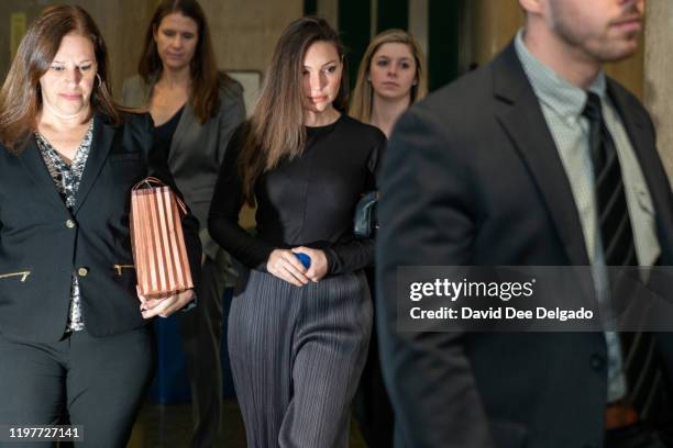 The prosecution's key witness Jessica Mann arrives at Manhattan criminal court to testify at the sex assault trial of Harvey Weinstein on January 31,...