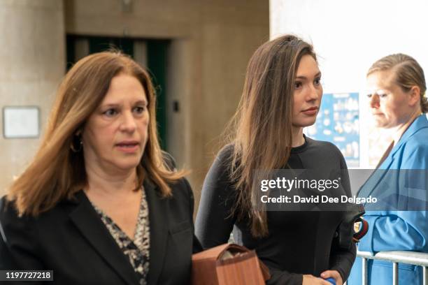 The prosecution's key witness, Jessica Mann arrives at Manhattan criminal court to testify at the sex assault trial of Harvey Weinstein on January...