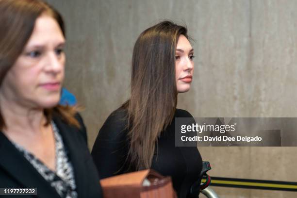 The prosecution's key witness, Jessica Mann arrives at Manhattan criminal court to testify at the sex assault trial of Harvey Weinstein on January...