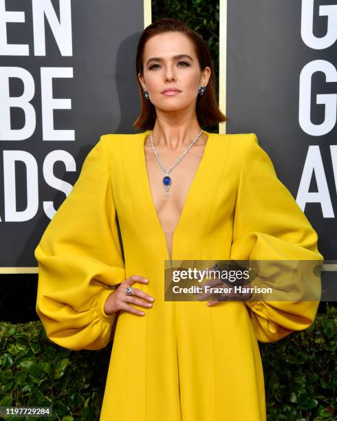 Zoey Deutch attends the 77th Annual Golden Globe Awards at The Beverly Hilton Hotel on January 05, 2020 in Beverly Hills, California.