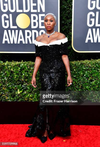 Cynthia Erivo attends the 77th Annual Golden Globe Awards at The Beverly Hilton Hotel on January 05, 2020 in Beverly Hills, California.