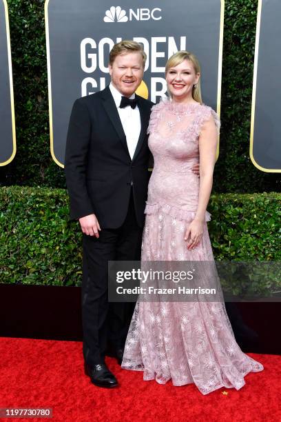 Jesse Plemons and Kirsten Dunst attend the 77th Annual Golden Globe Awards at The Beverly Hilton Hotel on January 05, 2020 in Beverly Hills,...