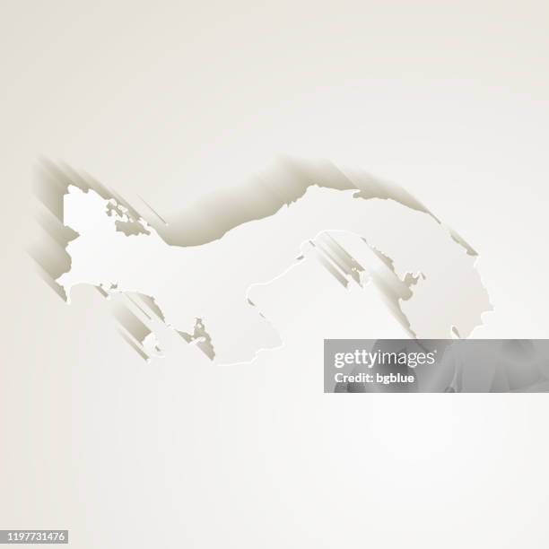panama map with paper cut effect on blank background - panama city stock illustrations
