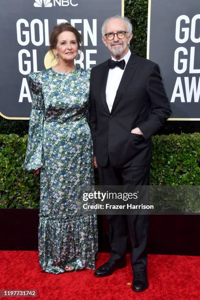 Kate Fahy and Jonathan Pryce attend the 77th Annual Golden Globe Awards at The Beverly Hilton Hotel on January 05, 2020 in Beverly Hills, California.