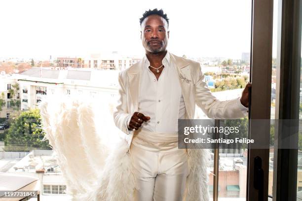 Billy Porter, styled by Sam Ratelle, poses for portraits before heading to The 77th Annual Golden Globe Awards Ceremony red carpet on January 05,...