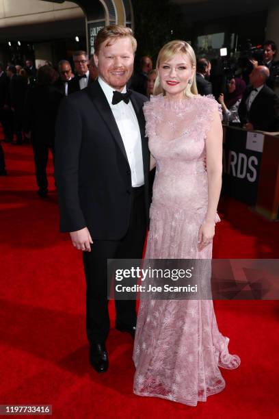 Jesse Plemons and Kirsten Dunst attends the 77th Annual Golden Globe Awards at The Beverly Hilton Hotel on January 05, 2020 in Beverly Hills,...