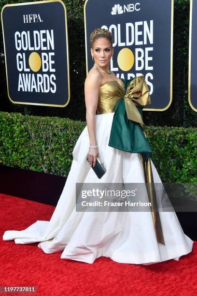 Jennifer Lopez attends the 77th Annual Golden Globe Awards at The Beverly Hilton Hotel on January 05, 2020 in Beverly Hills, California.