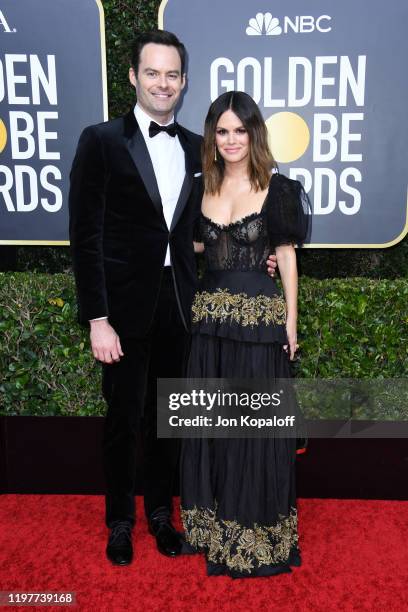 Bill Hader and Rachel Bilson attend the 77th Annual Golden Globe Awards at The Beverly Hilton Hotel on January 05, 2020 in Beverly Hills, California.