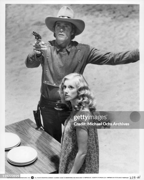 Clint Eastwood and Sondra Locke in a scene from Eastwood's 1980 film, 'Bronco Billy'.