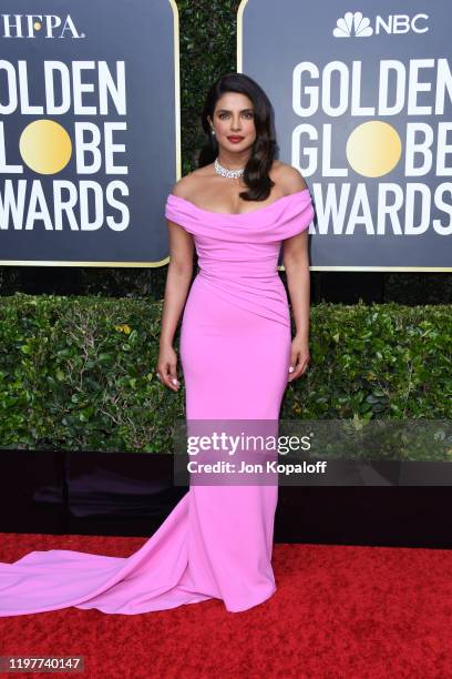 Priyanka Chopra Jonas attends the 77th Annual Golden Globe Awards at The Beverly Hilton Hotel on January 05, 2020 in Beverly Hills, California.