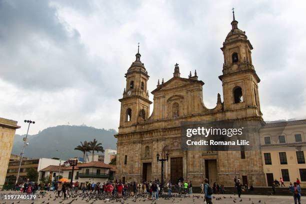 primatial cathedral of bogotá - bogota colombia stock pictures, royalty-free photos & images