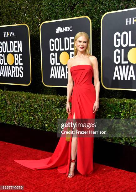 Nicole Kidman attends the 77th Annual Golden Globe Awards at The Beverly Hilton Hotel on January 05, 2020 in Beverly Hills, California.