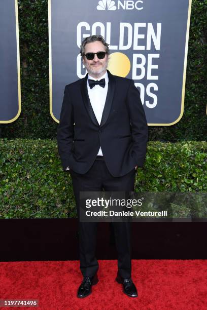 Joaquin Phoenix attends the 77th Annual Golden Globe Awards at The Beverly Hilton Hotel on January 05, 2020 in Beverly Hills, California.
