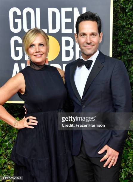 Julie Yaeger and Paul Rudd attend the 77th Annual Golden Globe Awards at The Beverly Hilton Hotel on January 05, 2020 in Beverly Hills, California.