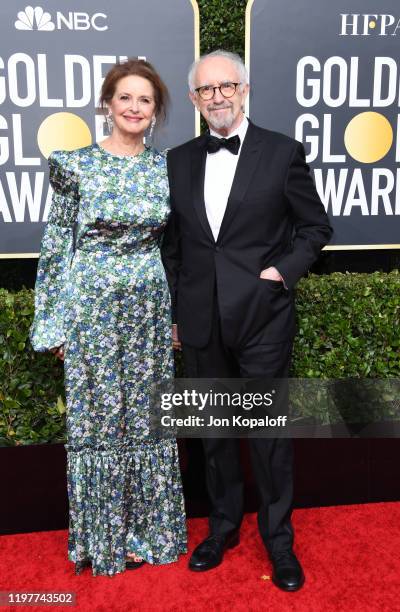 Kate Fahy and Jonathan Pryce attend the 77th Annual Golden Globe Awards at The Beverly Hilton Hotel on January 05, 2020 in Beverly Hills, California.