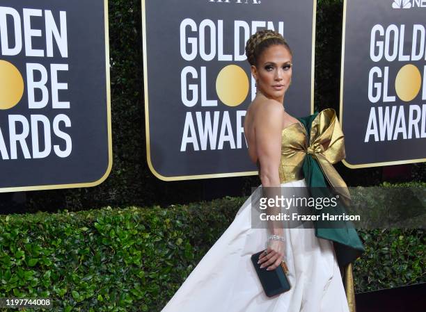 Jennifer Lopez attends the 77th Annual Golden Globe Awards at The Beverly Hilton Hotel on January 05, 2020 in Beverly Hills, California.