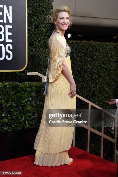 Cate Blanchet attends the 77th Annual Golden Globe Awards at The Beverly Hilton Hotel on January 05, 2020 in Beverly Hills, California.