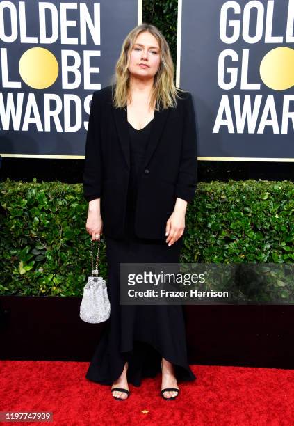 Merritt Wever attends the 77th Annual Golden Globe Awards at The Beverly Hilton Hotel on January 05, 2020 in Beverly Hills, California.