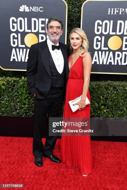 Chuck Lorre and Arielle Lorre attend the 77th Annual Golden Globe Awards at The Beverly Hilton Hotel on January 05, 2020 in Beverly Hills, California.