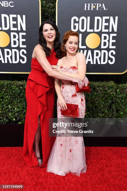 Lauren Graham and Jane Levy attend the 77th Annual Golden Globe Awards at The Beverly Hilton Hotel on January 05, 2020 in Beverly Hills, California.