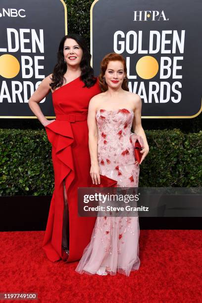 Lauren Graham and Jane Levy attend the 77th Annual Golden Globe Awards at The Beverly Hilton Hotel on January 05, 2020 in Beverly Hills, California.