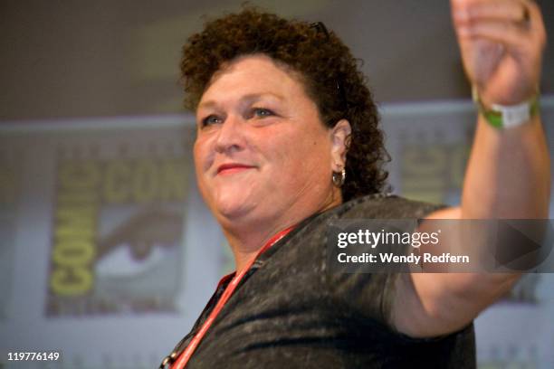 Dot-Marie Jones speaks on stage during day four of Comic-Con 2011 held at the San Diego Convention Center on July 24, 2011 in San Diego, California.