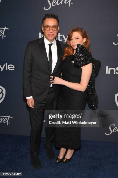 Fred Armisen and Natasha Lyonne attend The 2020 InStyle And Warner Bros. 77th Annual Golden Globe Awards Post-Party at The Beverly Hilton Hotel on...