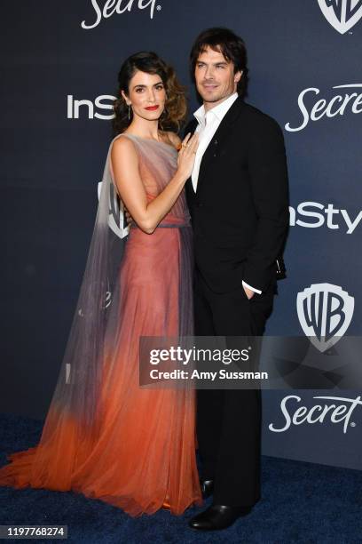 Nikki Reed and Ian Somerhalder attend the 21st Annual Warner Bros. And InStyle Golden Globe After Party at The Beverly Hilton Hotel on January 05,...