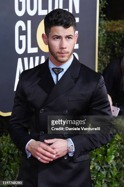 Nick Jonas attends the 77th Annual Golden Globe Awards at The Beverly Hilton Hotel on January 05, 2020 in Beverly Hills, California.