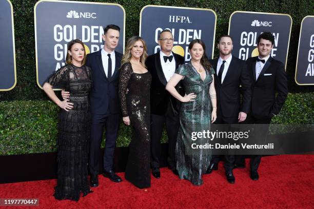 Tom Hanks , his wife Rita Wilson and family attend the 77th Annual Golden Globe Awards at The Beverly Hilton Hotel on January 05, 2020 in Beverly...