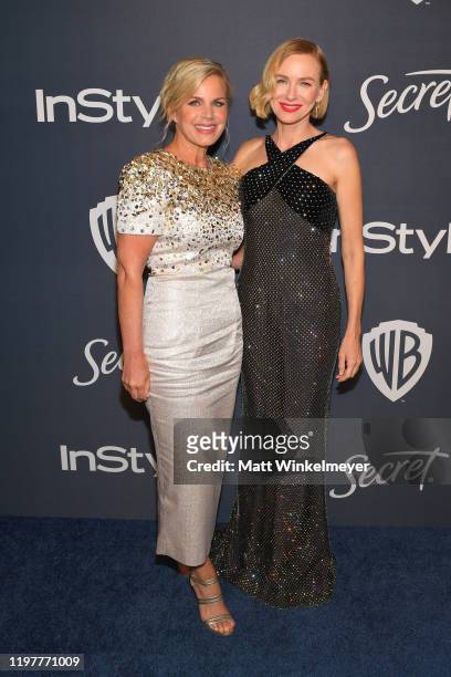 Gretchen Carlson and Naomi Watts attend The 2020 InStyle And Warner Bros. 77th Annual Golden Globe Awards Post-Party at The Beverly Hilton Hotel on...