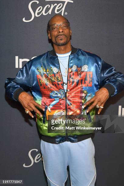 Snoop Dogg attends The 2020 InStyle And Warner Bros. 77th Annual Golden Globe Awards Post-Party at The Beverly Hilton Hotel on January 05, 2020 in...