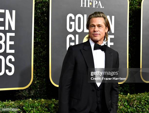 Brad Pitt attends the 77th Annual Golden Globe Awards at The Beverly Hilton Hotel on January 05, 2020 in Beverly Hills, California.