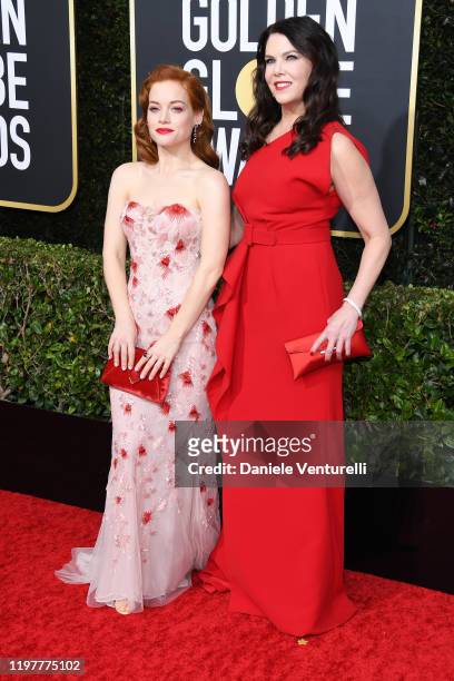 Jane Levy and Lauren Graham attend the 77th Annual Golden Globe Awards at The Beverly Hilton Hotel on January 05, 2020 in Beverly Hills, California.