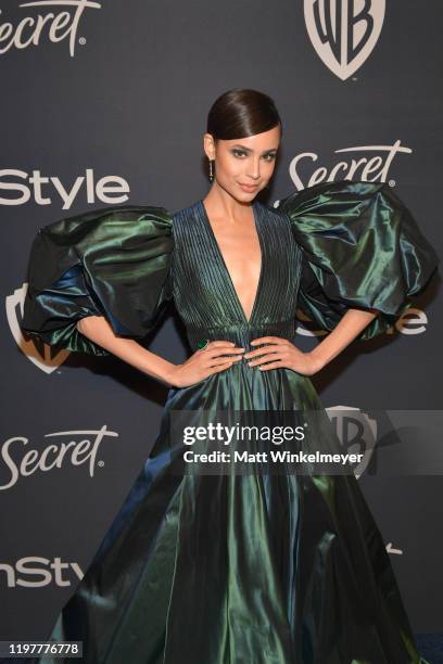 Sofia Carson attends The 2020 InStyle And Warner Bros. 77th Annual Golden Globe Awards Post-Party at The Beverly Hilton Hotel on January 05, 2020 in...