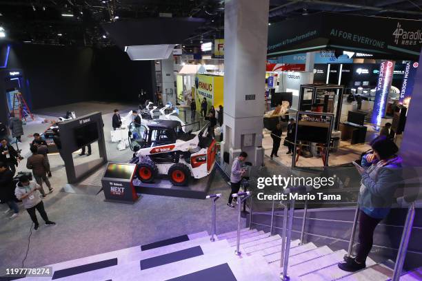 Booths are prepared during exhibitor setups for CES 2020 at the Las Vegas Convention Center on January 5, 2020 in Las Vegas, Nevada. CES, the world's...