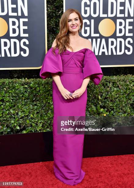 Isla Fisher attends the 77th Annual Golden Globe Awards at The Beverly Hilton Hotel on January 05, 2020 in Beverly Hills, California.