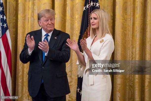 President Donald Trump and Senior Advisor to President Trump, Ivanka Trump participate in the "White House Summit on Human Trafficking: The 20th...