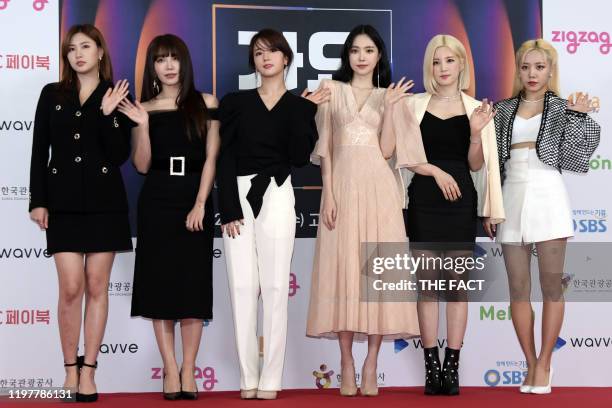 Apink attends 2019 SBS Gayo Daejeon Photocall at Gocheok Sky Dome on December 25, 2019 in Seoul, South Korea.